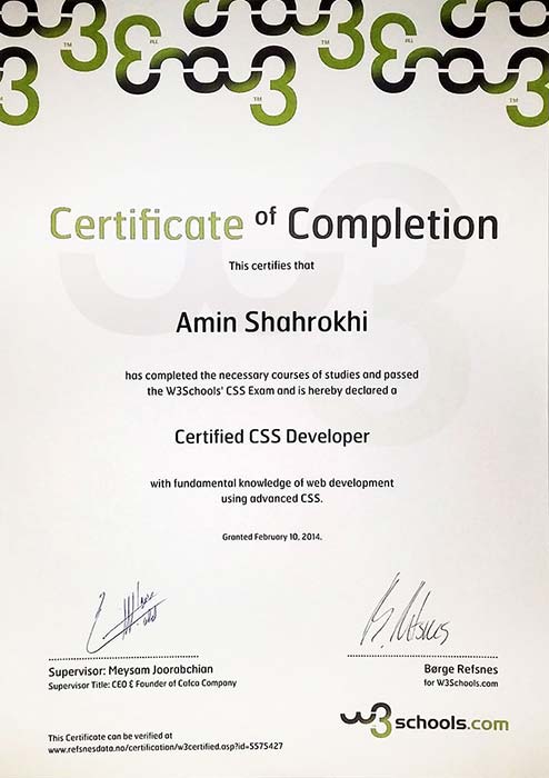 W3Schools CSS Certification